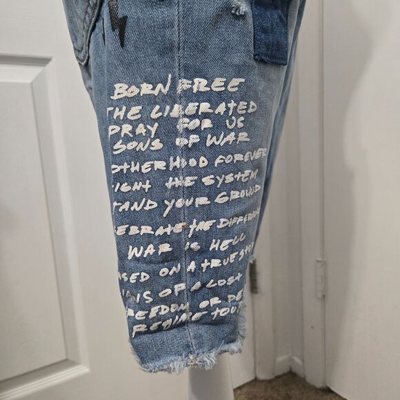 Civil Regime Distressed Denim Bermuda Shorts – 100% Cotton, Raw Hem, Size W30 - Picture 6 of 16